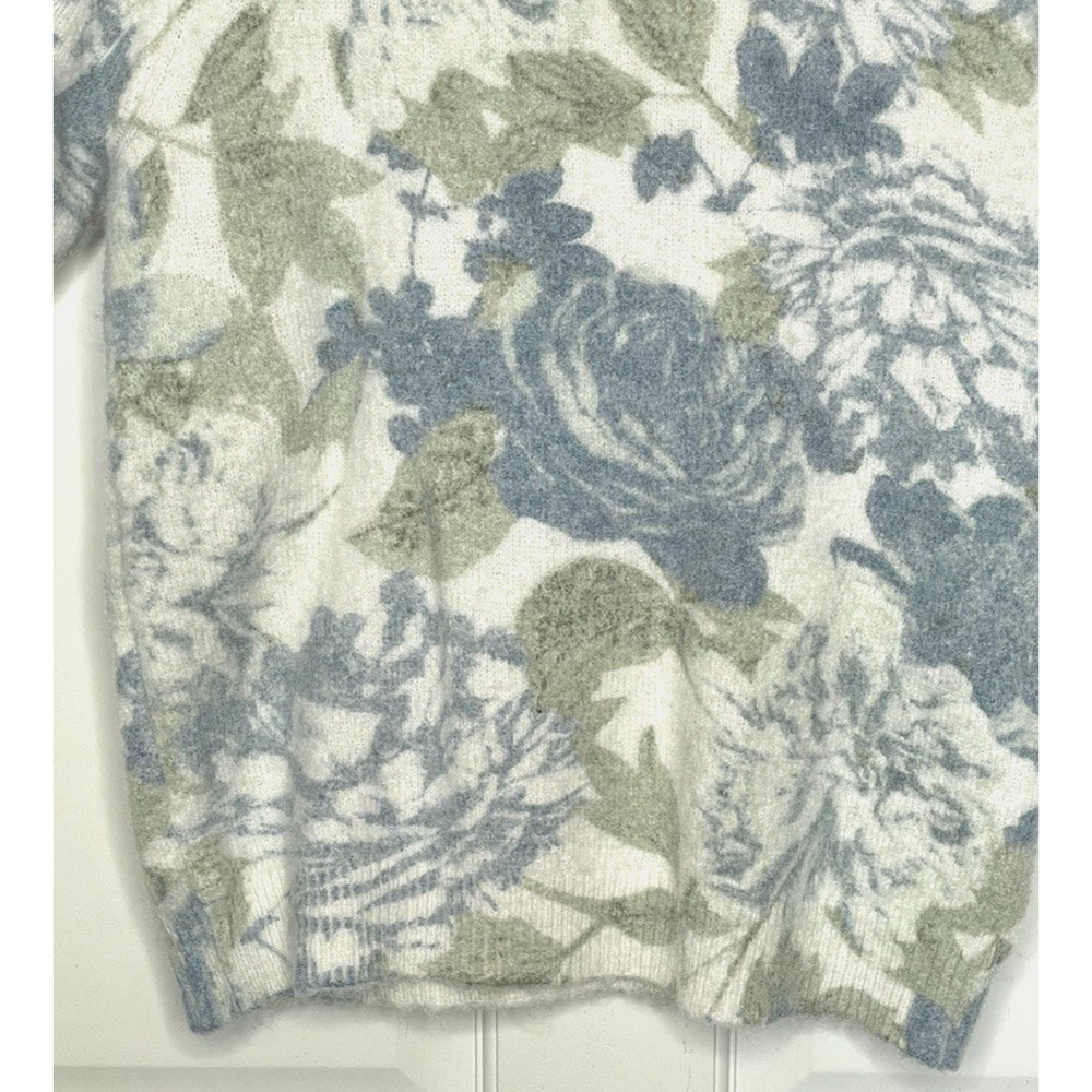 Joie Women's Soft Fuzzy Floral Sweater Sz S Short Sleeve Pastel Feminine Cottage - Picture 3 of 8
